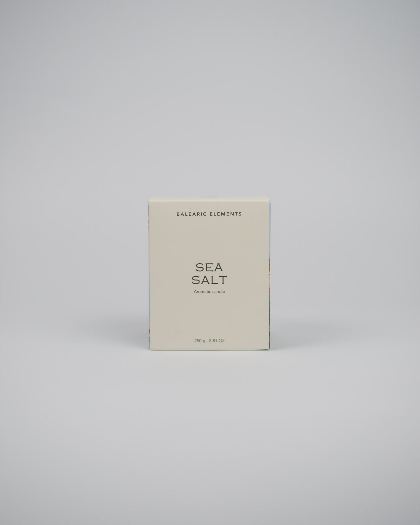 Box for sea salt candle on a white background