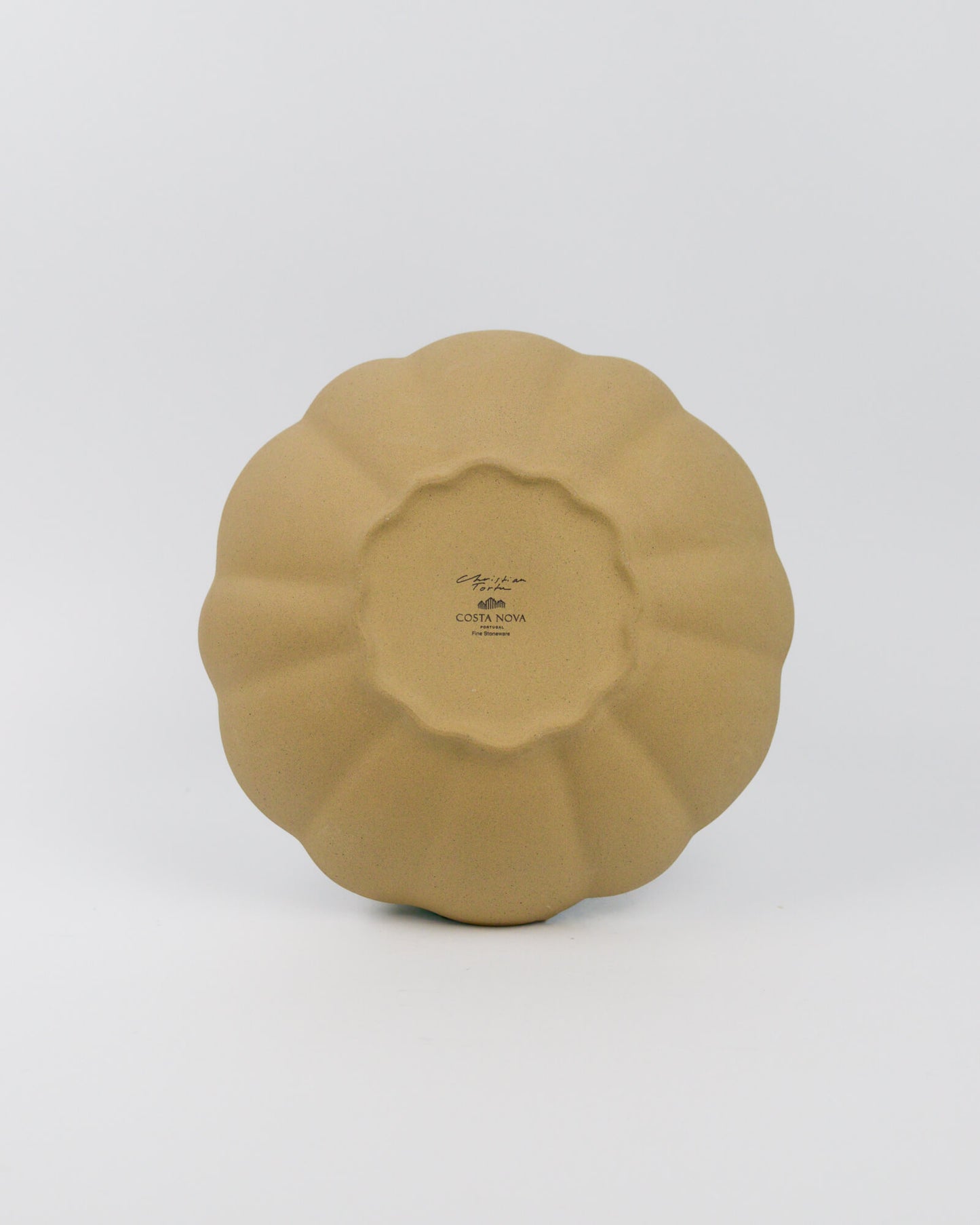 Stoneware pasta bowl on a white background