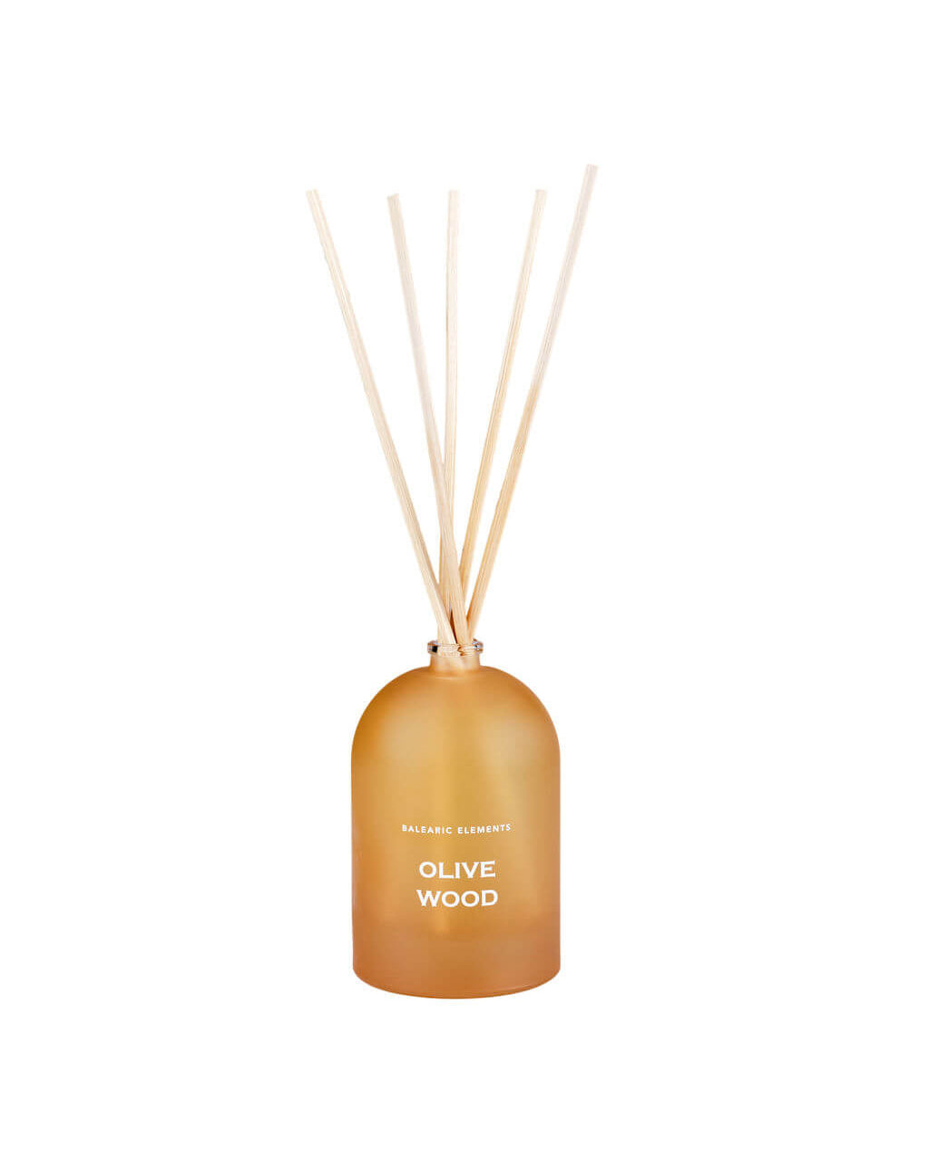 Diffuser bottle with wooden sticks on a white background