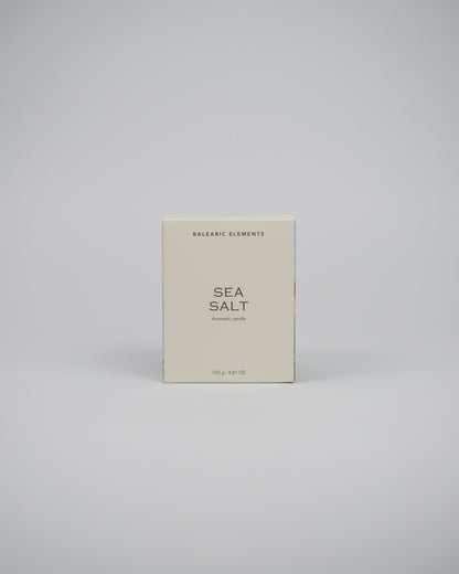 Box for sea salt candle on a white background