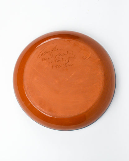 Terracotta serving bowl detail of base